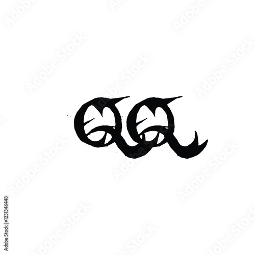 QQ monogram logo design letter text name symbol monochrome logotype alphabet character simple logo
