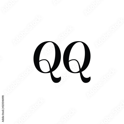 QQ monogram logo design letter text name symbol monochrome logotype alphabet character simple logo