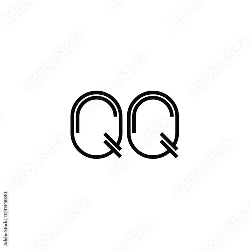 QQ monogram logo design letter text name symbol monochrome logotype alphabet character simple logo
