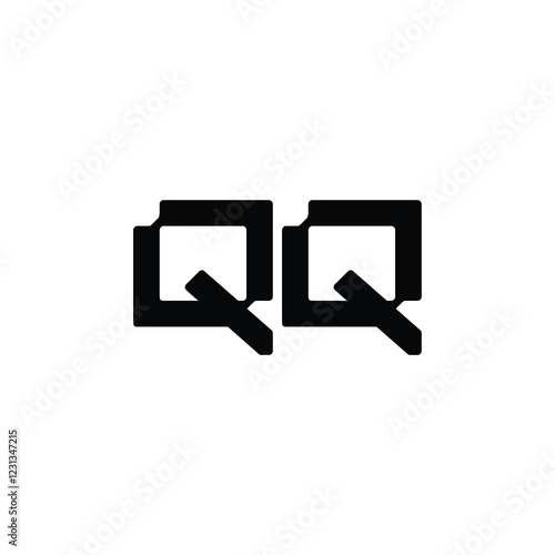 QQ monogram logo design letter text name symbol monochrome logotype alphabet character simple logo