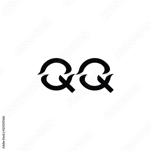 QQ monogram logo design letter text name symbol monochrome logotype alphabet character simple logo