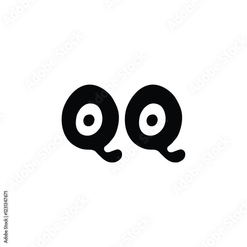 QQ monogram logo design letter text name symbol monochrome logotype alphabet character simple logo