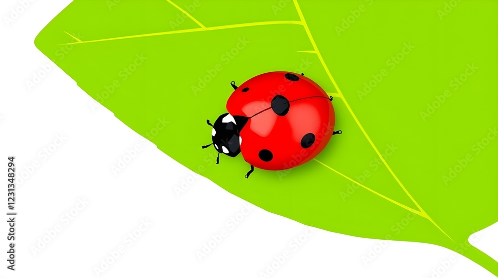 Obraz premium ladybug on green leaf