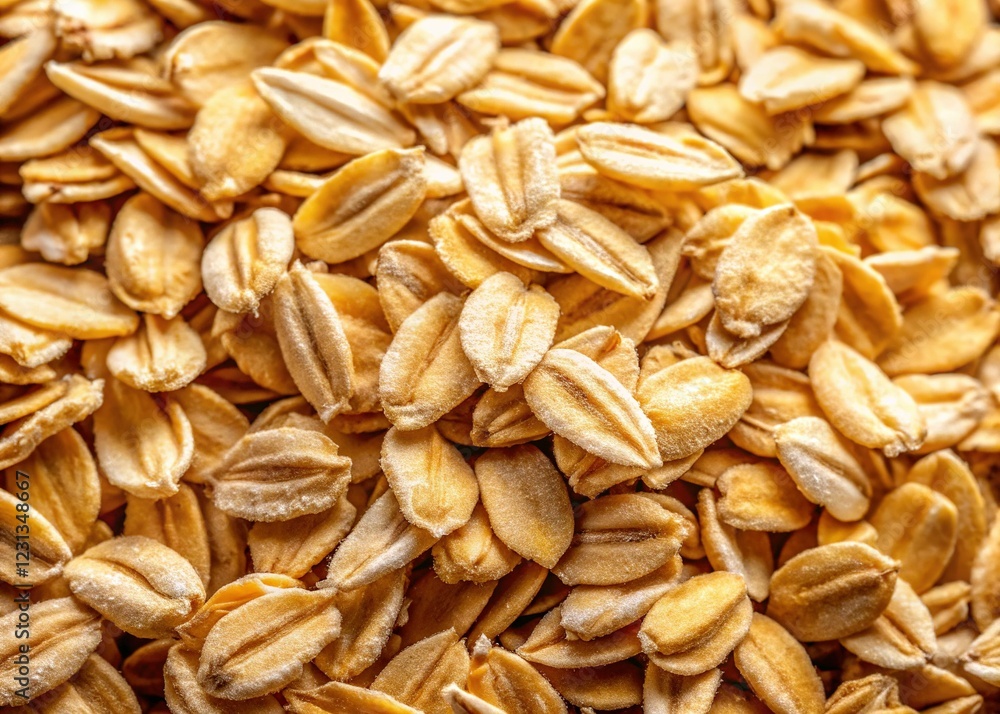 Macro Texture of Fresh Oat Flakes Macro Texture of Fresh Oat Flakes