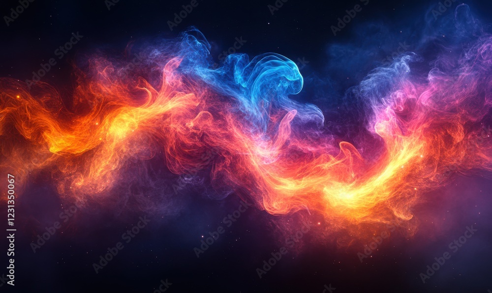 Colorful cosmic nebula swirling in the vastness of space Colorful cosmic nebula swirling in the vastness of space