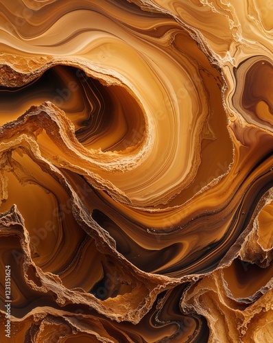 A warm transition from golden honey tones swirling into deep amber marble swirl gradient background photo