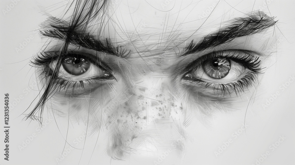 Fototapeta premium Depression portrait sketchs