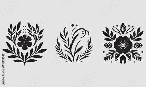 Flower silhouette vector illustration