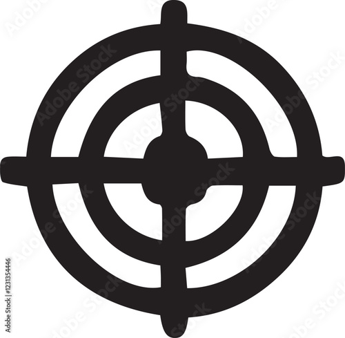 Gun Shot Board vector icon , Black silhouette Gun shot Board