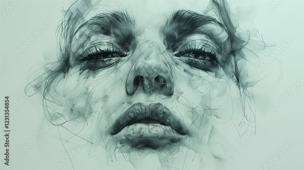 Depression portrait sketchs Depression portrait sketchs