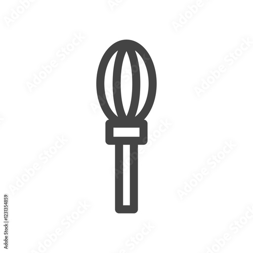 線画日用品家電関連の単品アイコン　泡立て器