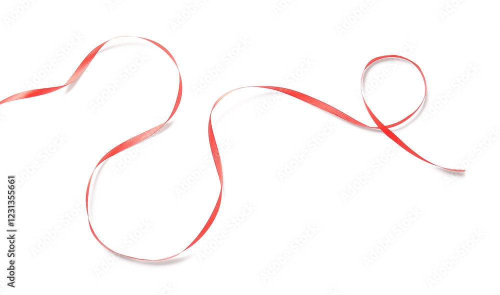 Red ribbon isolated on white background Red ribbon isolated on white background