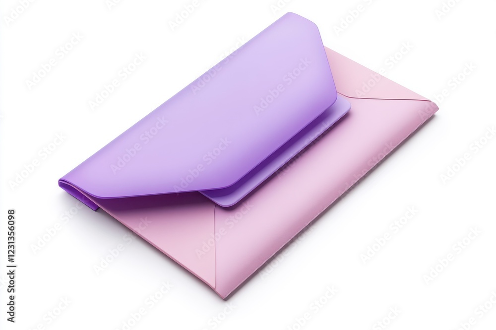 3D Envelope with Bill Icon Isolated and White Background 3D Envelope with Bill Icon Isolated and White Background