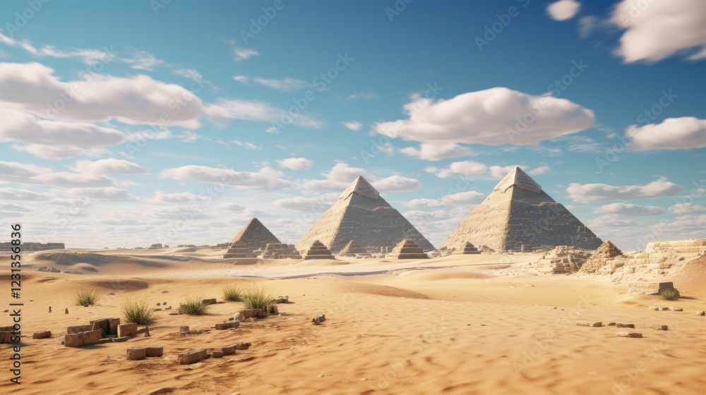 Egyptian pyramids in the desert, Ancient Egyptian Pyramids Egyptian pyramids in the desert, Ancient Egyptian Pyramids