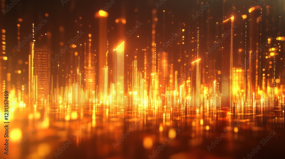 Fototapeta premium Financial stock market graph illustrating economic trends and data analysis.