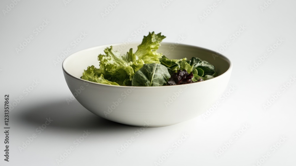 Fresh Green Salad in a White Bowl Fresh Green Salad in a White Bowl