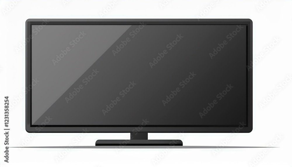 Lcd monitor isolated on white. black television screen Vector illustration in flat design. isolated on white background Lcd monitor isolated on white. black television screen Vector illustration in flat design. isolated on white background