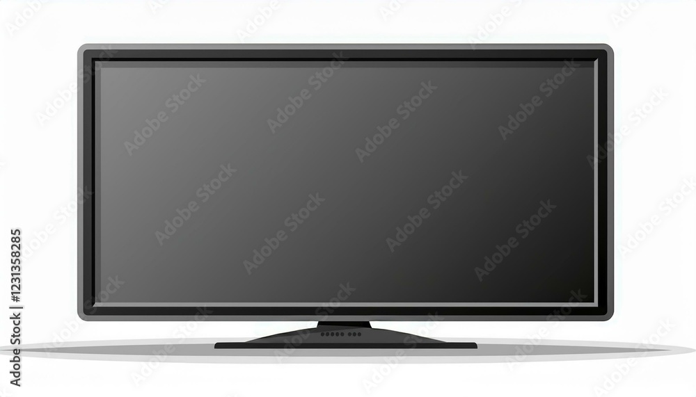 Lcd monitor isolated on white. black television screen Vector illustration in flat design. isolated on white background Lcd monitor isolated on white. black television screen Vector illustration in flat design. isolated on white background