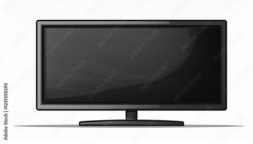 Lcd monitor isolated on white. black television screen Vector illustration in flat design. isolated on white background Lcd monitor isolated on white. black television screen Vector illustration in flat design. isolated on white background
