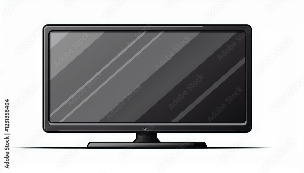 Lcd monitor isolated on white. black television screen Vector illustration in flat design. isolated on white background Lcd monitor isolated on white. black television screen Vector illustration in flat design. isolated on white background