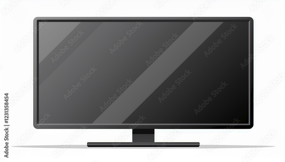 Lcd monitor isolated on white. black television screen Vector illustration in flat design. isolated on white background Lcd monitor isolated on white. black television screen Vector illustration in flat design. isolated on white background