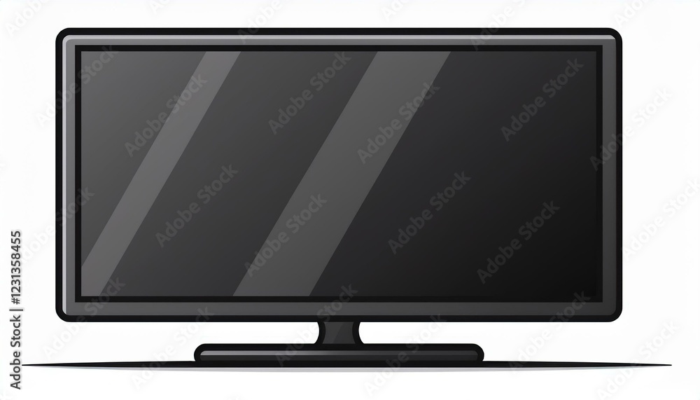 Lcd monitor isolated on white. black television screen Vector illustration in flat design. isolated on white background Lcd monitor isolated on white. black television screen Vector illustration in flat design. isolated on white background