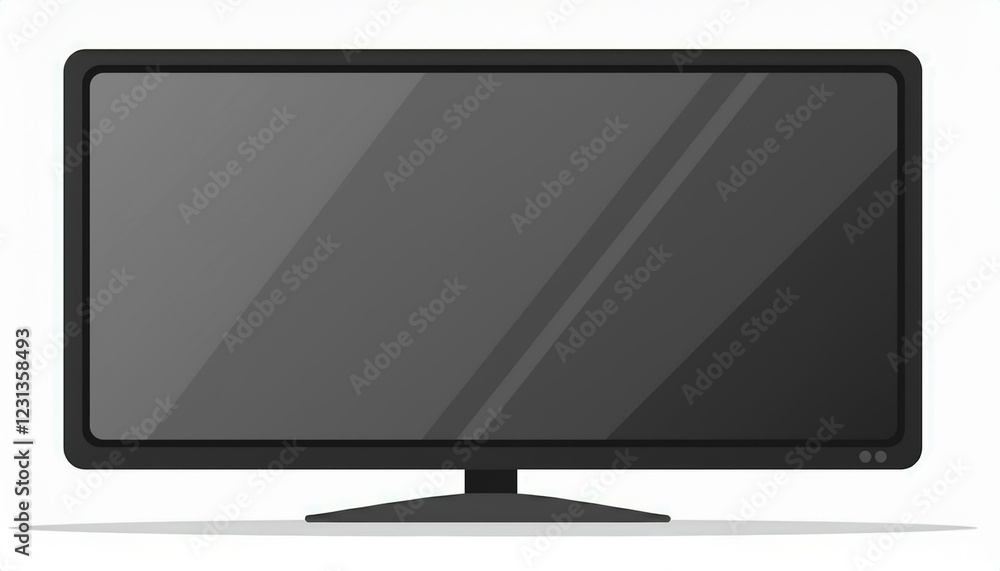 Lcd monitor isolated on white. black television screen Vector illustration in flat design. isolated on white background Lcd monitor isolated on white. black television screen Vector illustration in flat design. isolated on white background