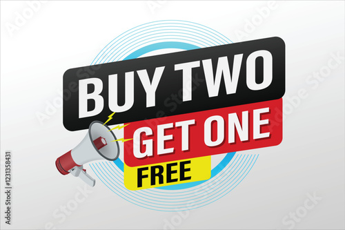 buy two get one free buy now poster banner graphic design icon logo sign symbol social media website coupon

