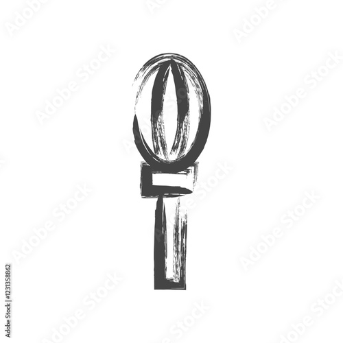 筆書き日用品家電関連の単品アイコン　泡立て器