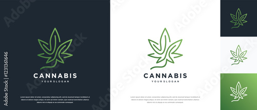 cannabis leaf logo design. cannabis leaf logo template.