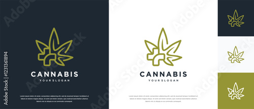 cannabis leaf logo design. cannabis leaf logo template.