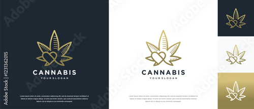 cannabis leaf logo design. cannabis leaf logo template.