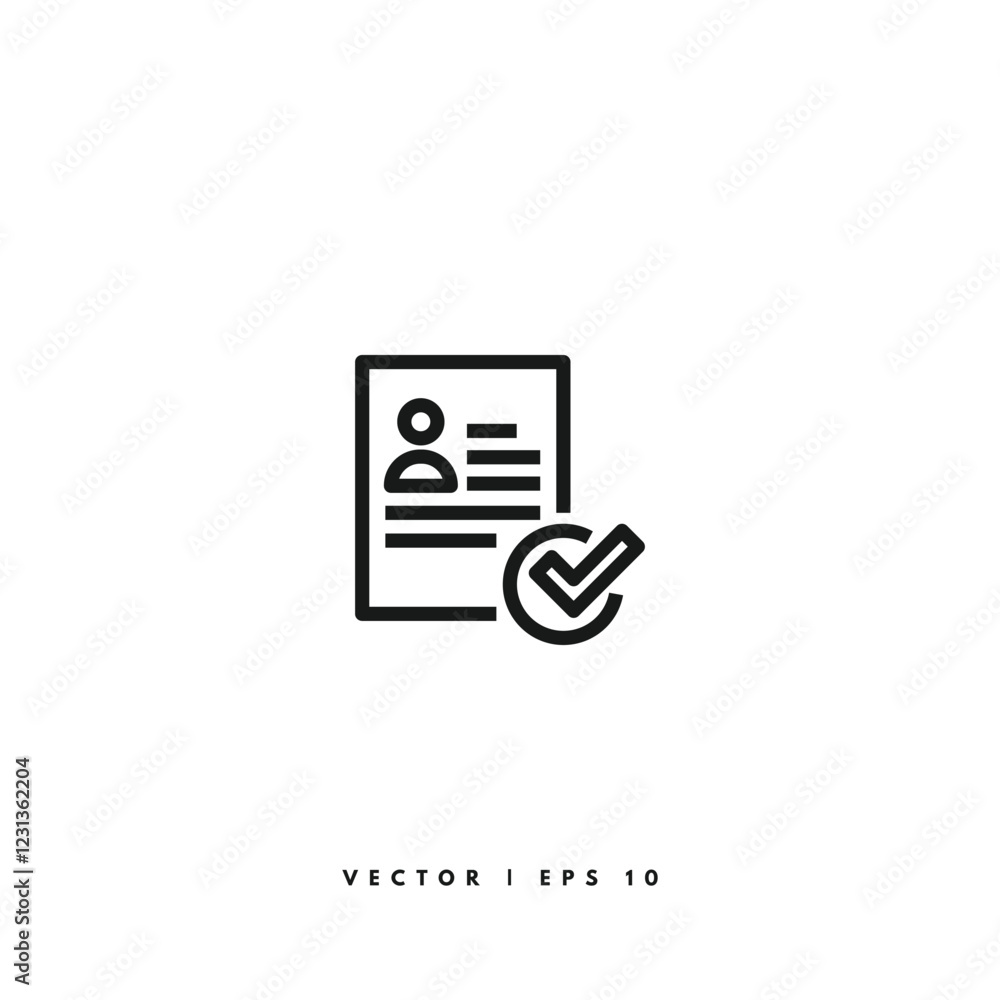 Resume Cv Icon. Editable Stroke Resume Cv Icon. Editable Stroke