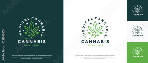 cannabis leaf logo design. cannabis leaf logo template.