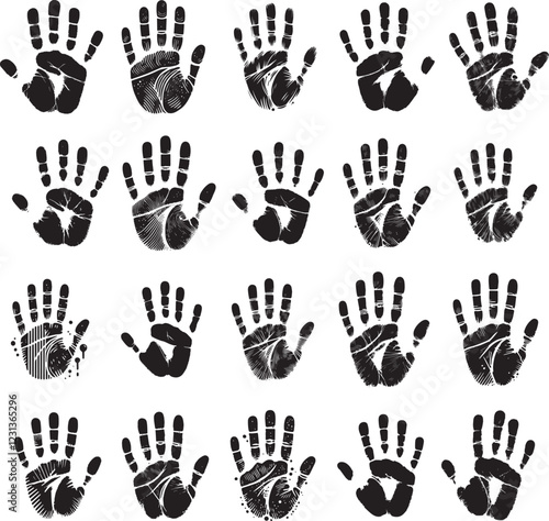 handprint vector silhouette illustration logo art