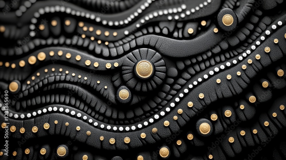 Obraz premium African pattern, black on white background,