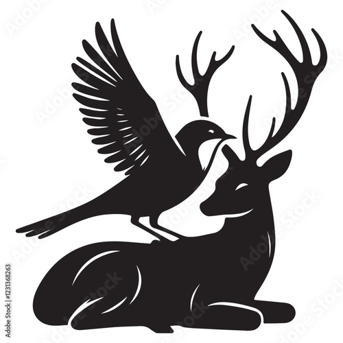 Male Deer with Antlers Buck Body Shape Long Legs and Unique Head Shape in Nature