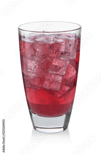 Wallpaper Mural Sweet soda water with ice cubes in glass isolated on white Torontodigital.ca