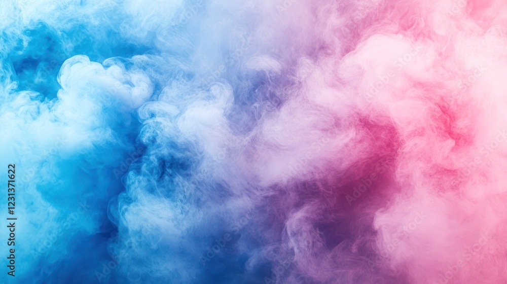 Naklejka premium Blue pink smoke swirls, studio backdrop