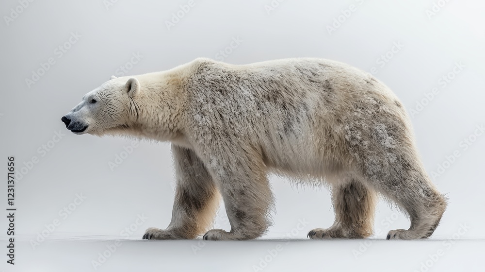 polar bear isolated on transparent background for wildlife illustrations and arctic animal design projects