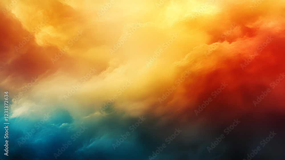 Background of swirling smoke and fog in red, yellow, orange, blue colors. Abstract, cinematic, atmospheric Background of swirling smoke and fog in red, yellow, orange, blue colors. Abstract, cinematic, atmospheric