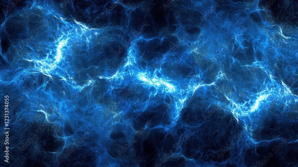 Vibrant blue abstract artwork with flowing patterns and luminous effects in a dark background Vibrant blue abstract artwork with flowing patterns and luminous effects in a dark background