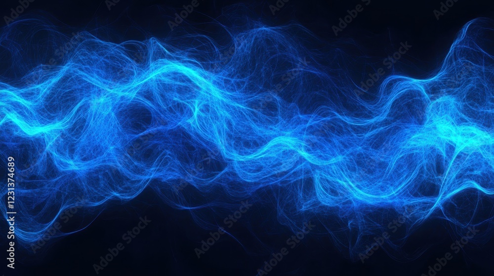 Vibrant blue abstract artwork with flowing patterns and luminous effects in a dark background Vibrant blue abstract artwork with flowing patterns and luminous effects in a dark background