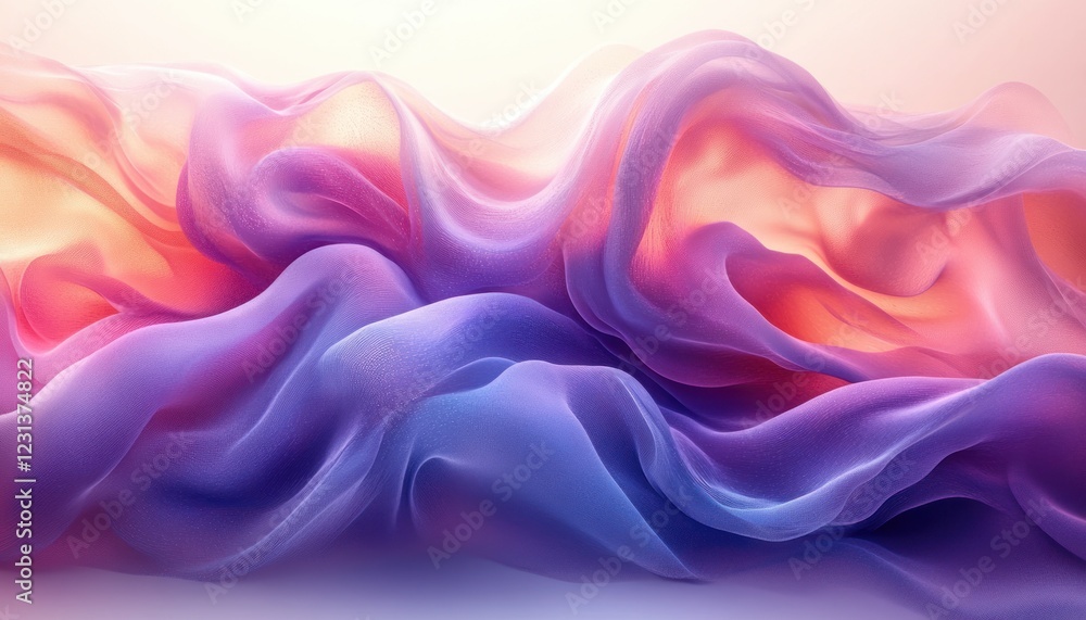 Obraz premium Vibrant Abstract Fluid Art Background in Purple and Blue with Dynamic Curves and Soft Lighting
