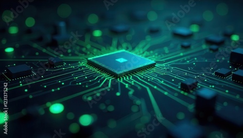 Exploring advanced technology circuits digital environment image of microchip futuristic atmosphere close-up view