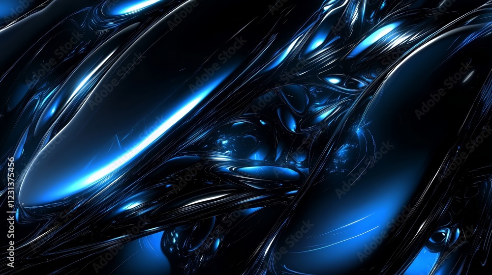 Dark Sci-Fi Technology Concept with Blue Energy Flow - made with Generative AI Dark Sci-Fi Technology Concept with Blue Energy Flow - made with Generative AI