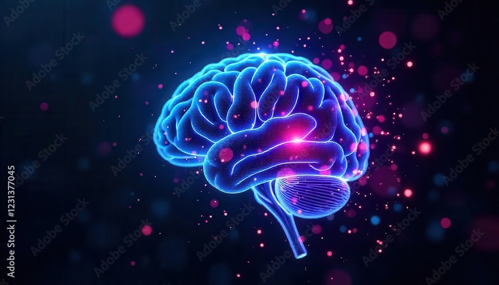 Obraz premium Exploring neural connections 3d brain visualization digital art abstract environment futuristic viewpoint science concept
