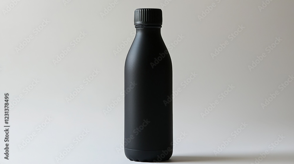 a sleek matte black reusable water bottle a sleek matte black reusable water bottle