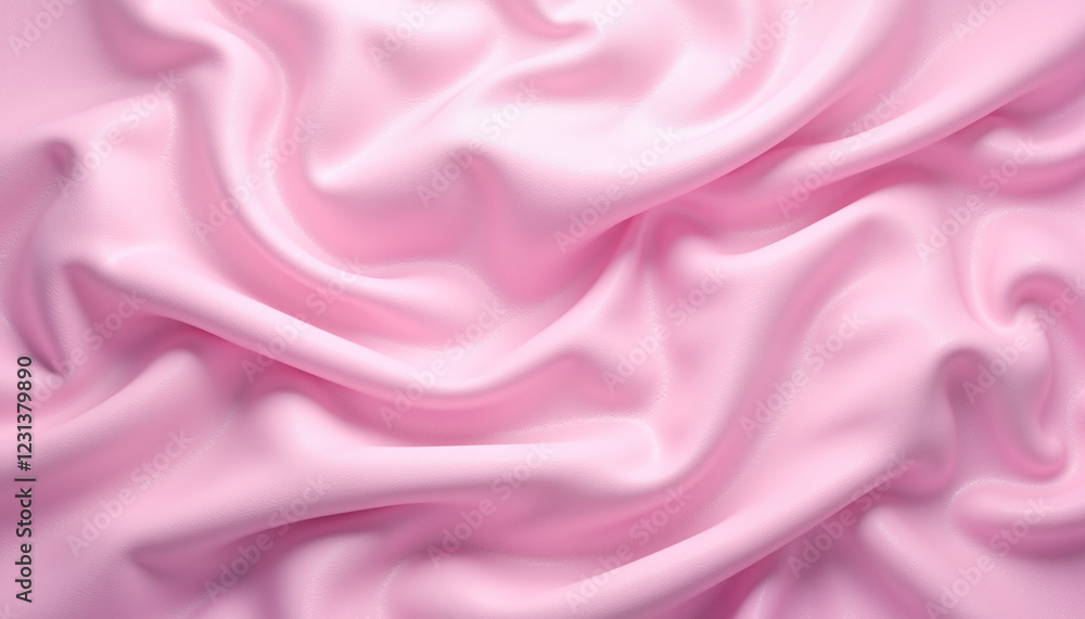 Fototapeta premium Silky pink fabric texture with soft waves and gentle lighting, elegance