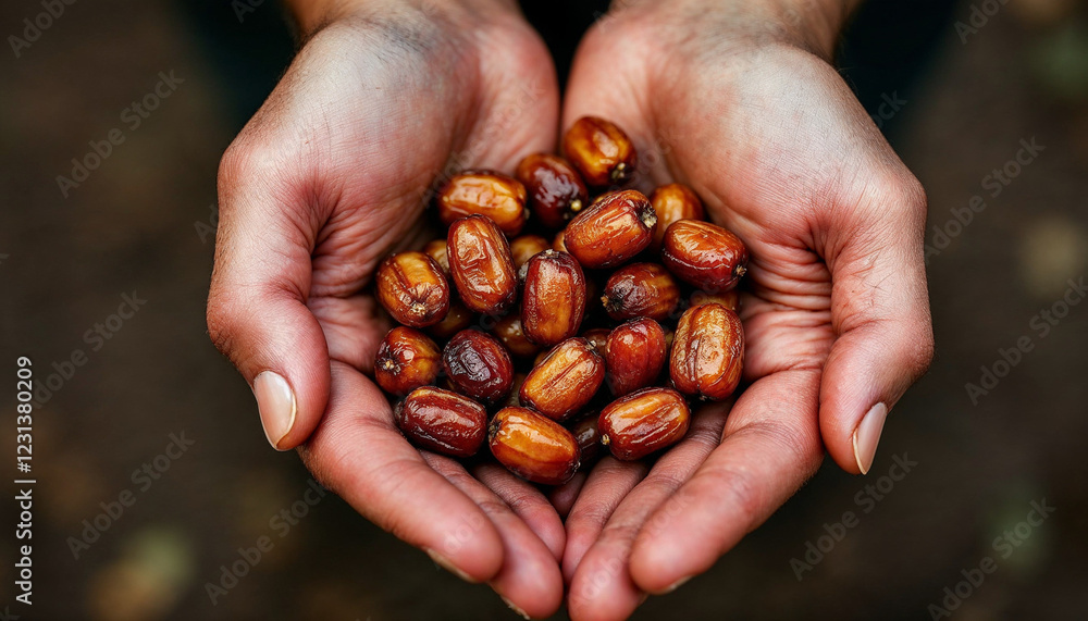 Fresh dates HD photo. Dates on palm hand HD picture Fresh dates HD photo. Dates on palm hand HD picture